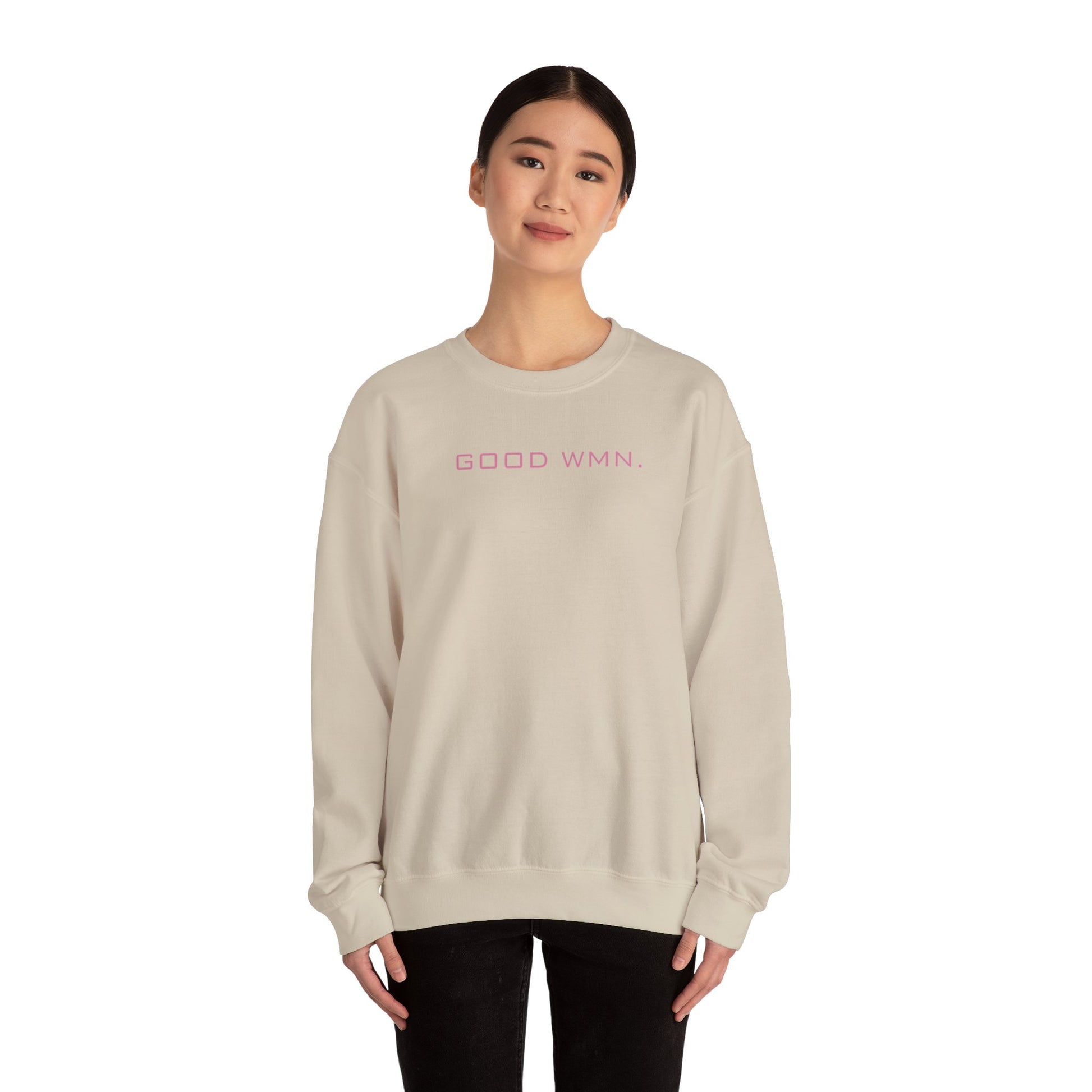 Model wearing GOOD WMN Sweatshirt | GOOD Woman Heavy Blend