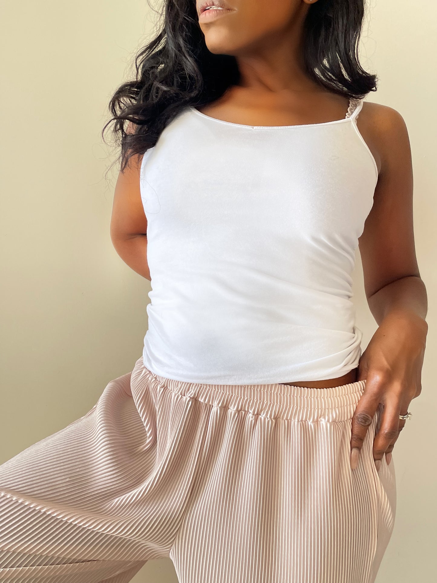 Pleated Flared Wide Leg Pants