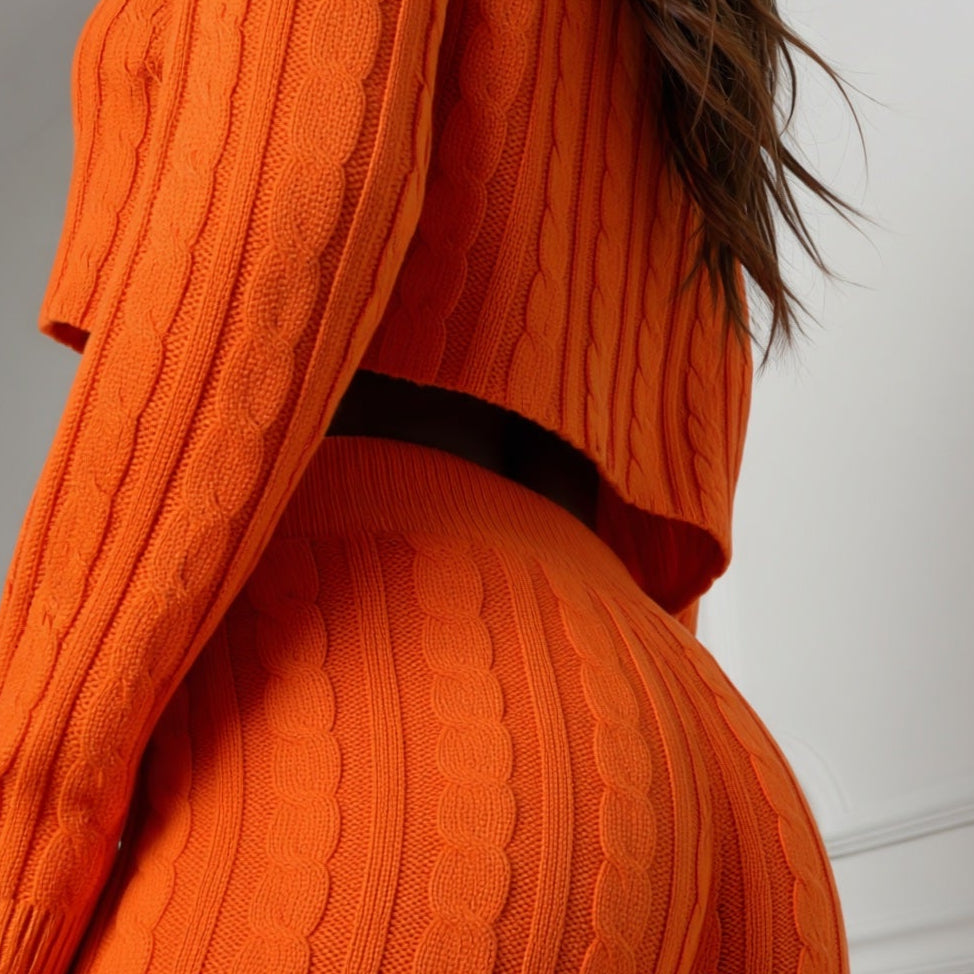 Élan Cableknit boyshort | Solaire Orange