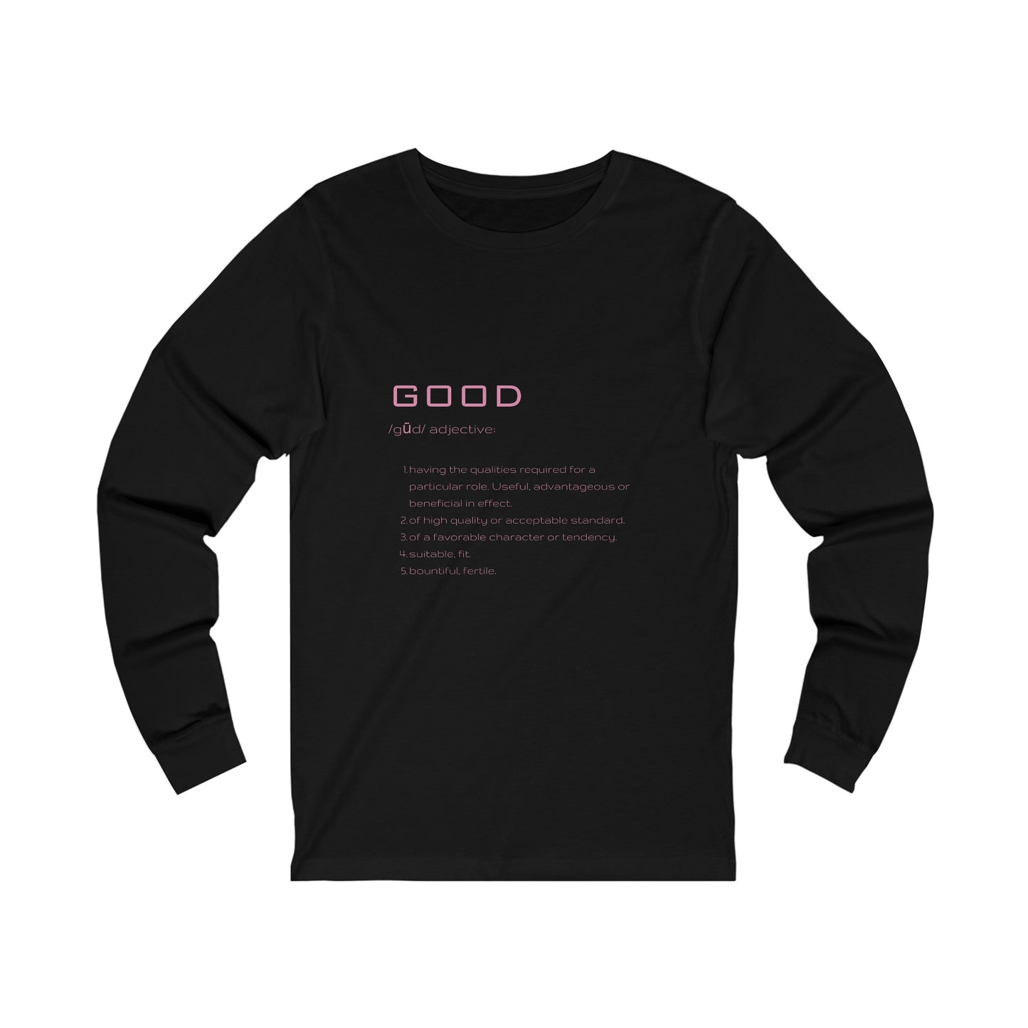 Good Definition Long Sleeve Tee, black