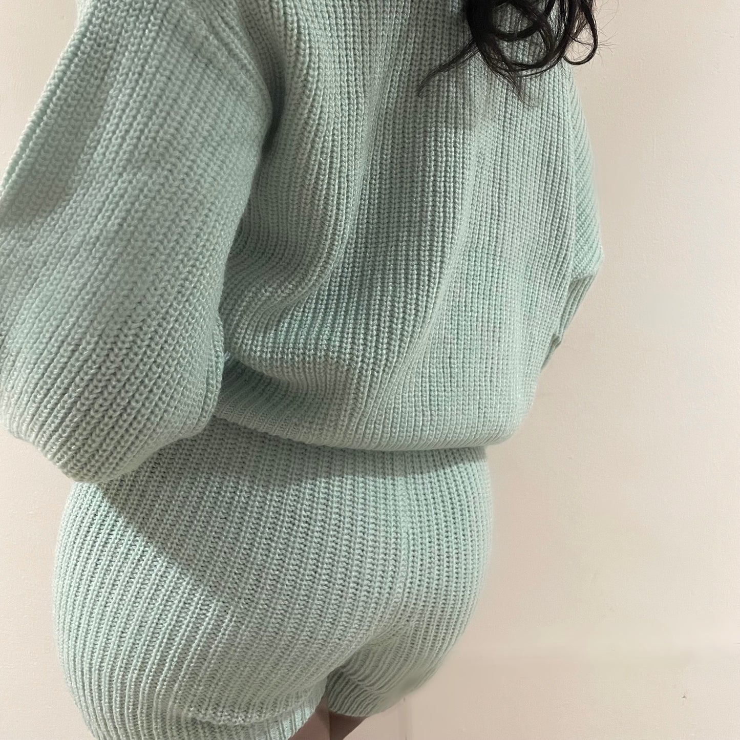 Women's Knit Shorts | Cozy Doll Sweater Knit Shorts Matcha Green